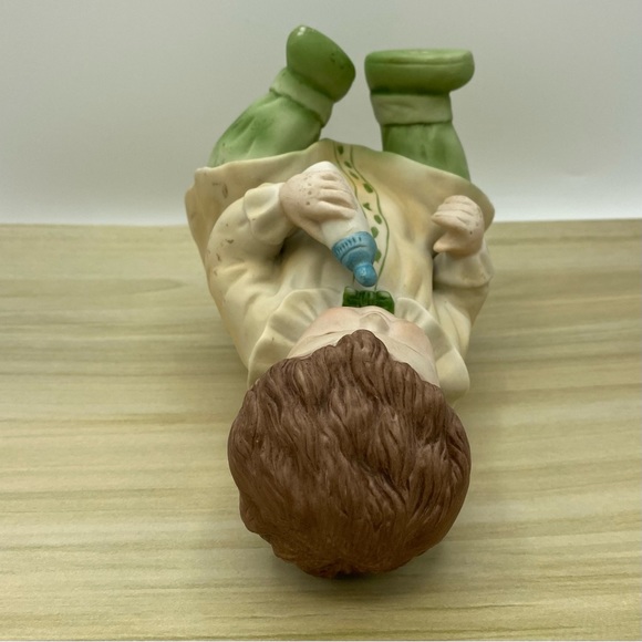 Piano Baby Bisque Boy Bottle Vintage Porcelain Figurine 7 Inches Flaws - Picture 6 of 8